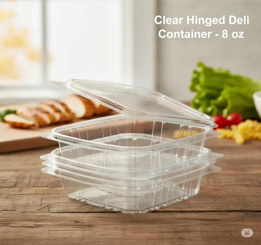 [CHDC08] Clear Hinged Deli Container- 8 oz  