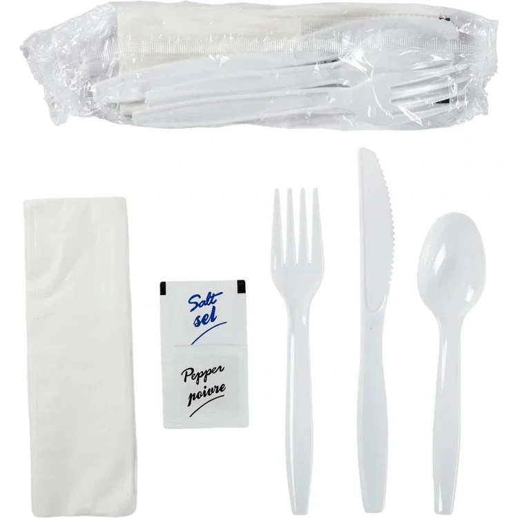 [CUKI06] Cutlery Kit / Meal Kit -  6pcs - White - F/K/TS/N/S&P 