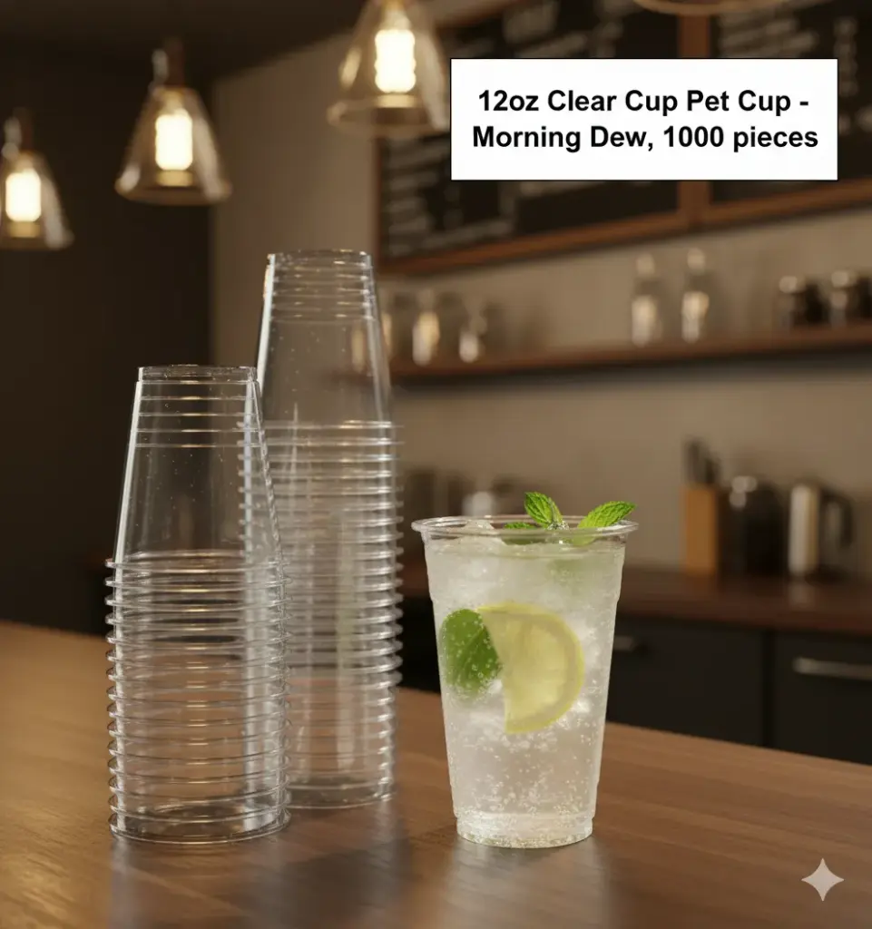  Clear Pet Plastic Cup - Morning Dew - 12oz