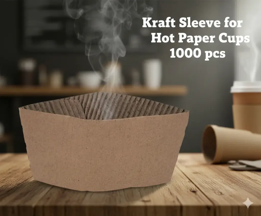 [KRSL24]  Kraft Sleeve for Hot Paper Cups - 10 to 24oz - Morning Dew
