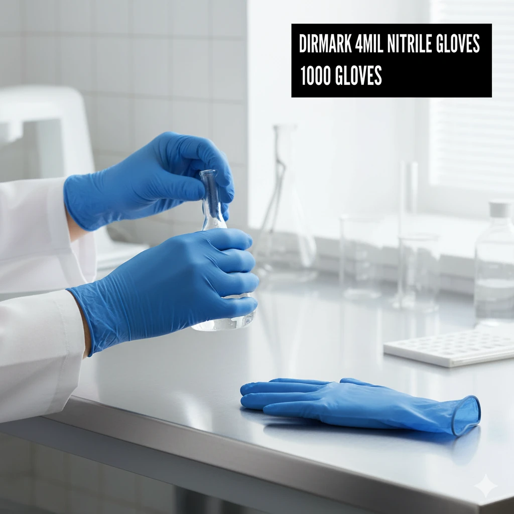 Blue Nitrile Exam Gloves - 4 Mil Dirmark (Small)