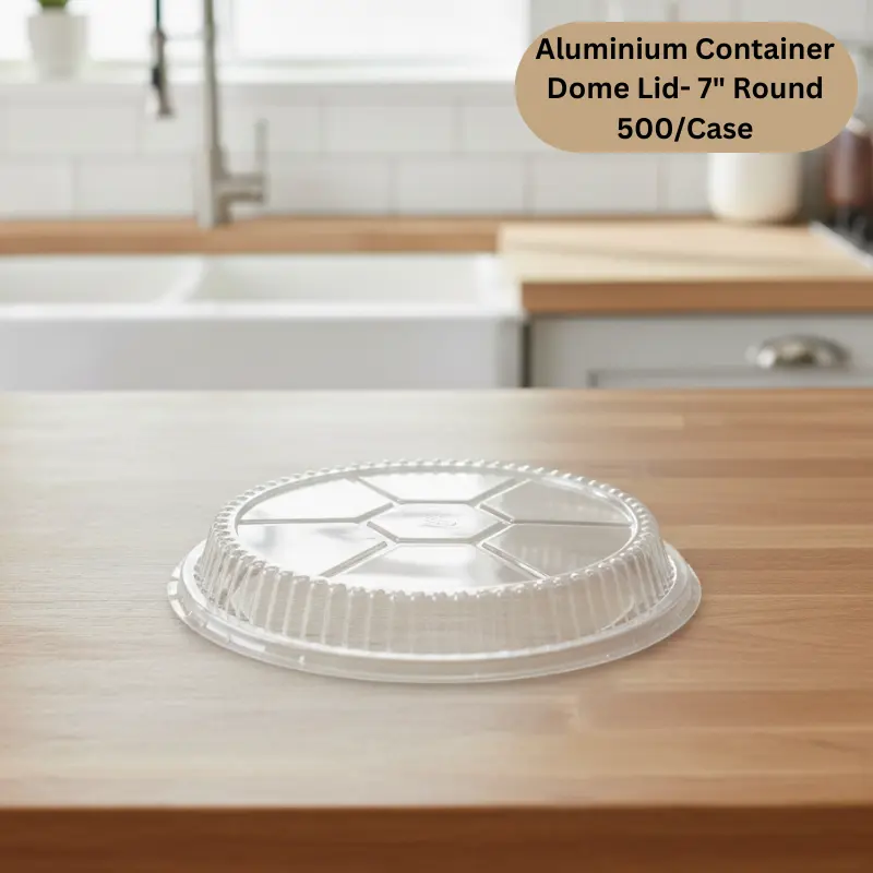 [ACDL07]  Aluminium Container Dome Lid  7 "- Round-Rhino Foil