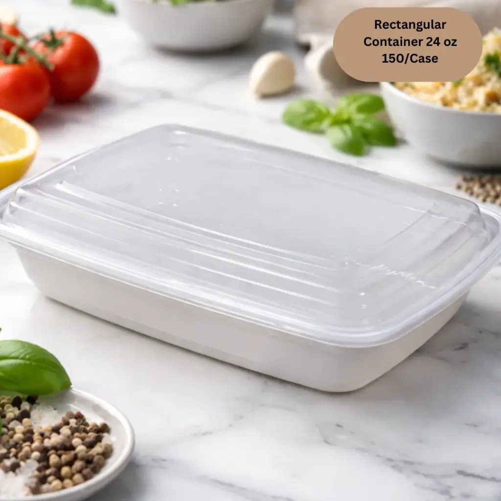  Rectangular Containers with Lids Combo -T24 - White
