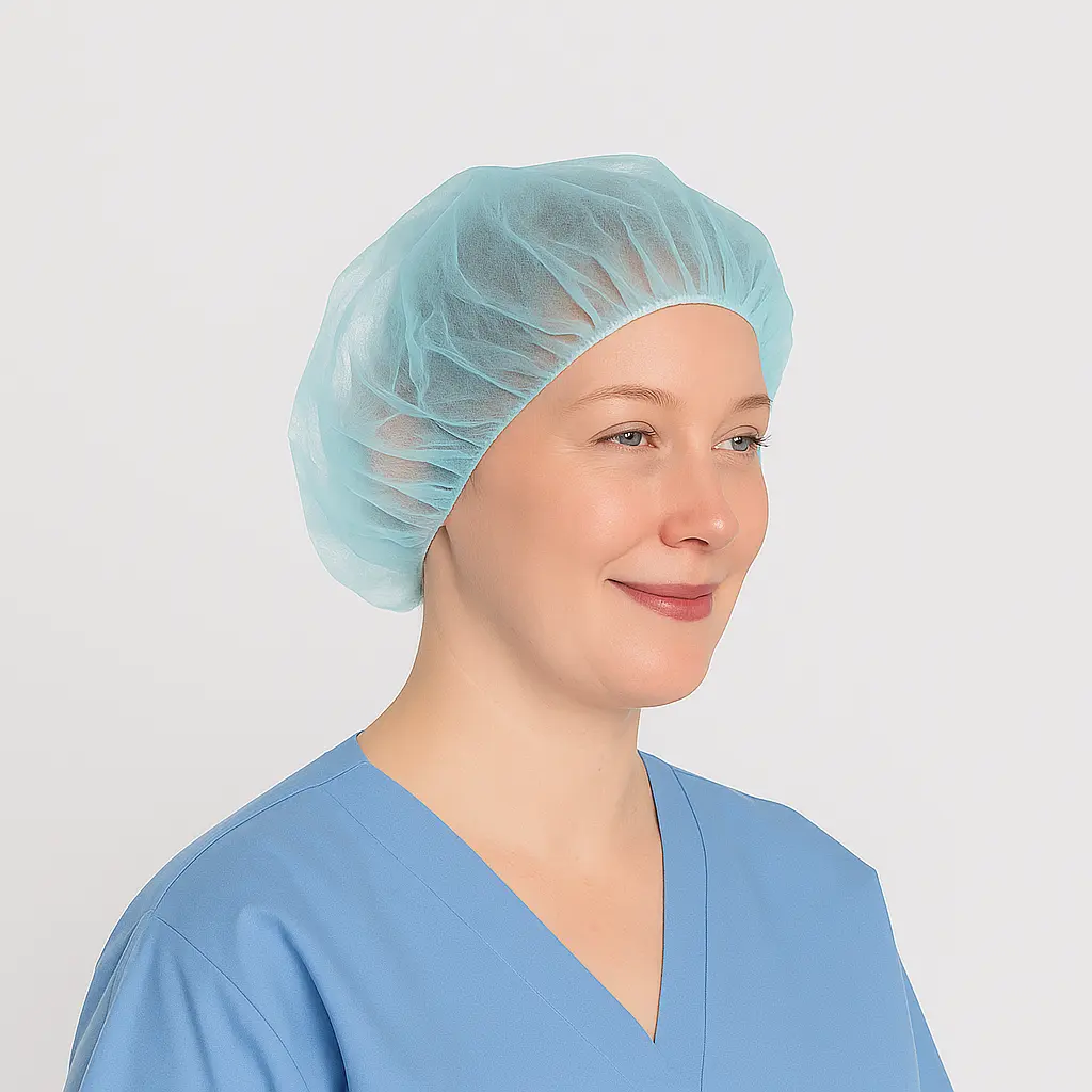 Bouffant Caps Non Pleated - Safe-T Wear (21 Inch, Blue)