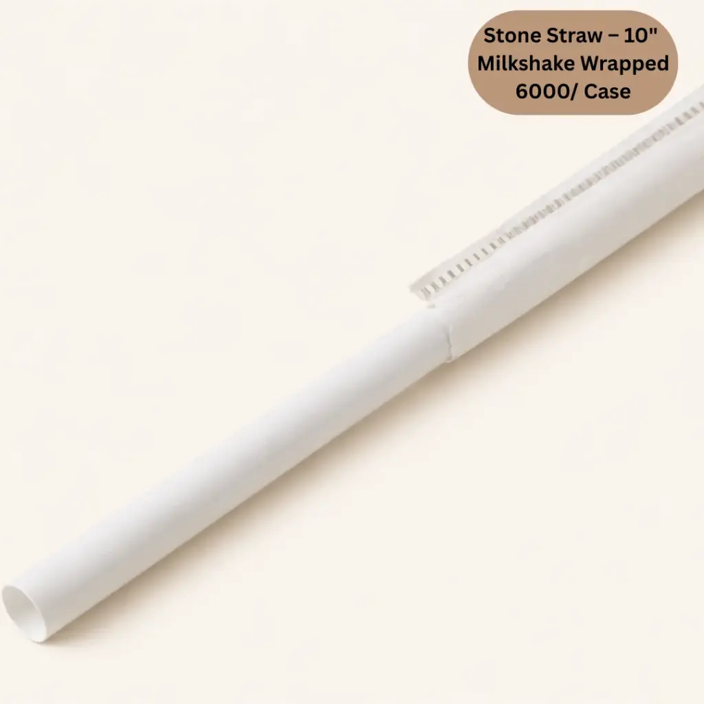 Wrapped Bubble Tea Straws - Paper - Sharp End - Brown -  10"-12mm 